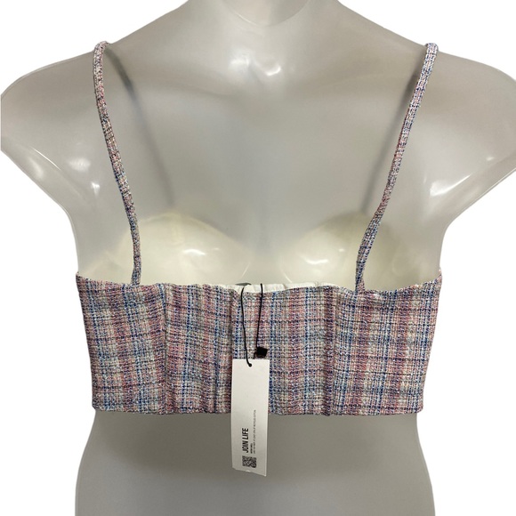 Zara cropped top spaghetti strap blouse side zip size large NEW - Picture 2 of 2